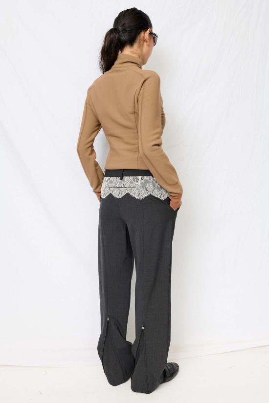  Fumika Uchida 스트레이트 팬츠 우치다 후미카 정장 레이스 허리 바지 - OTHER BRANDS