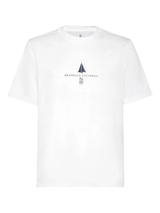 26SS 브루넬로 쿠치넬리 반팔 티셔츠 M0B138476P C6159 WHITE