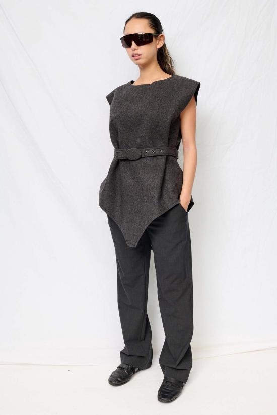  Fumika Uchida 블라우스 우치다 후미카 펠트 코스튬 바디수트 다크 그레이 - OTHER BRANDS