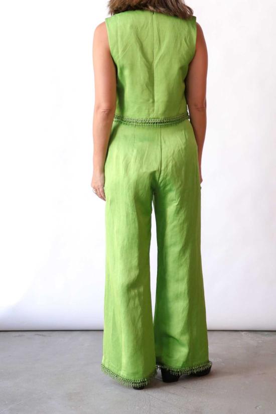  알레메 민소매 티셔츠 AlÉmais Luisa 자수 탑 - ALEMAIS