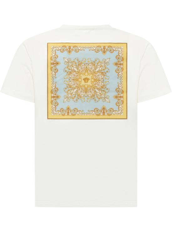 26SS [키즈] 베르사체 티셔츠 10183421A17235 6WK00 WHITE YELLOW SKY BLUE - VERSACE