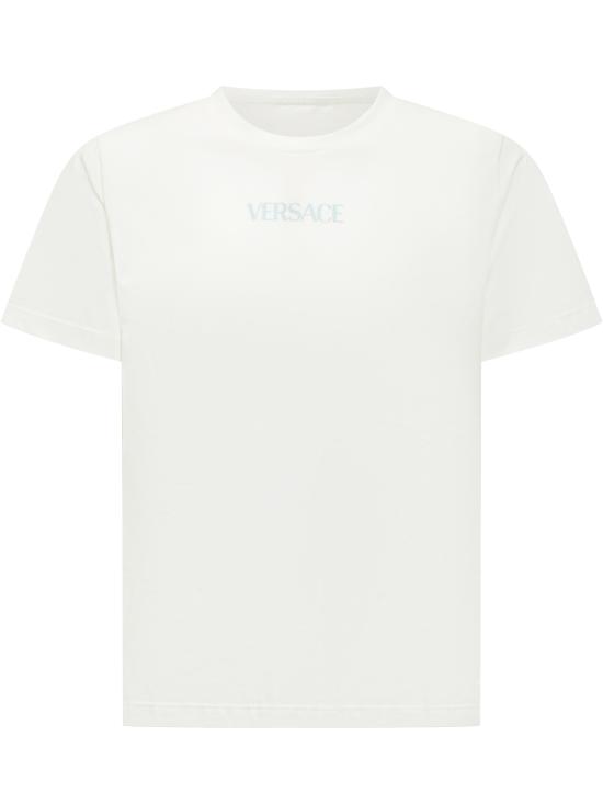 26SS [키즈] 베르사체 티셔츠 10183421A17235 6WK00 WHITE YELLOW SKY BLUE