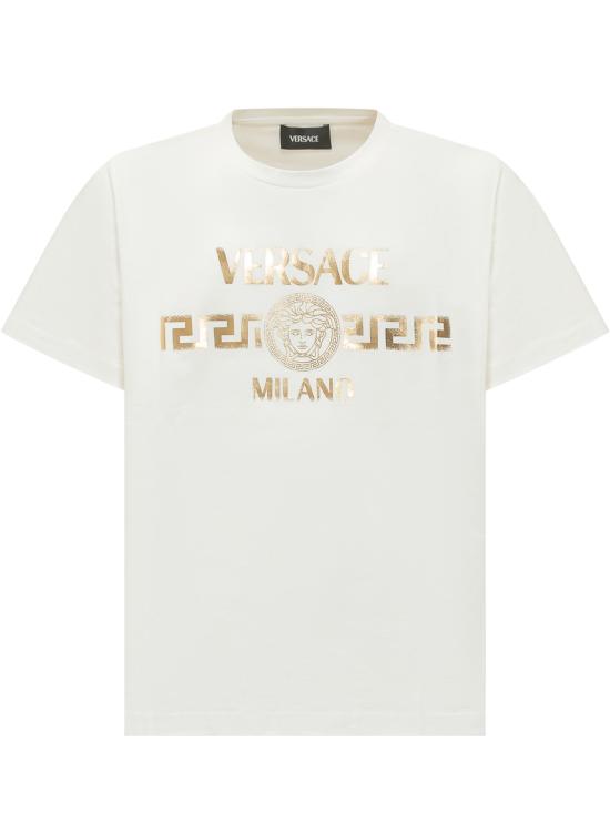 26SS [키즈] 베르사체 티셔츠 10182931A16960 2W110 WHITE GOLD