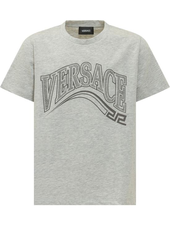 26SS [키즈] 베르사체 티셔츠 10182931A16782 6EB20 MELANGE GREY MULTICOLOR METAL