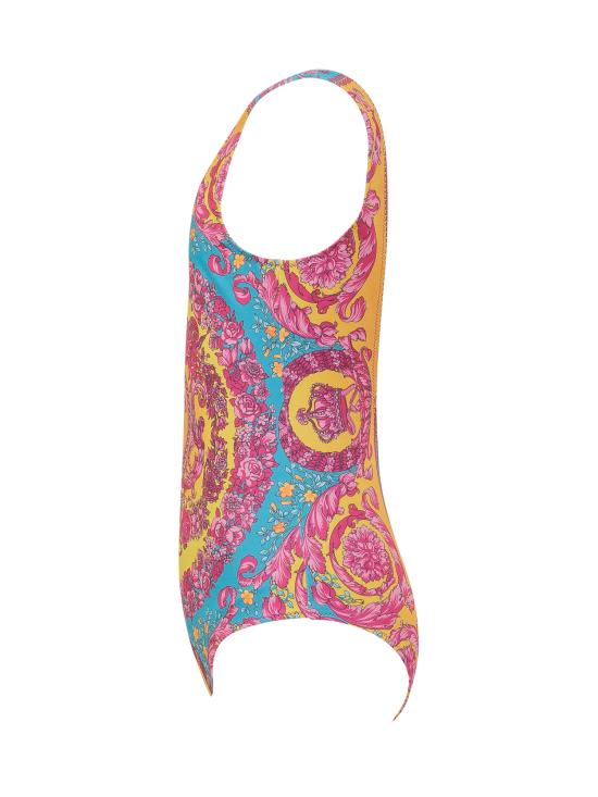 26SS [키즈] 베르사체 원피스 수영복 10214761A16912 5PF70 CYCLAMEN PINK BUTTERFLY BLUE - VERSACE