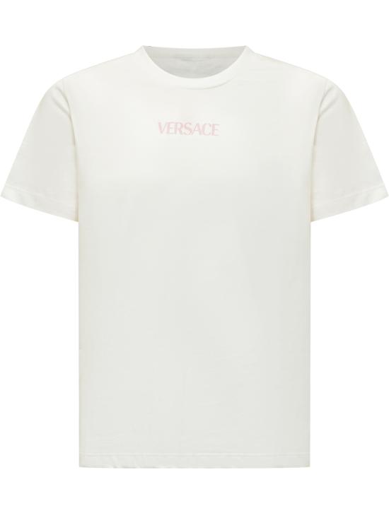 26SS [키즈] 베르사체 티셔츠 10183421A17235 6WK10 WHITE YELLOW PINK