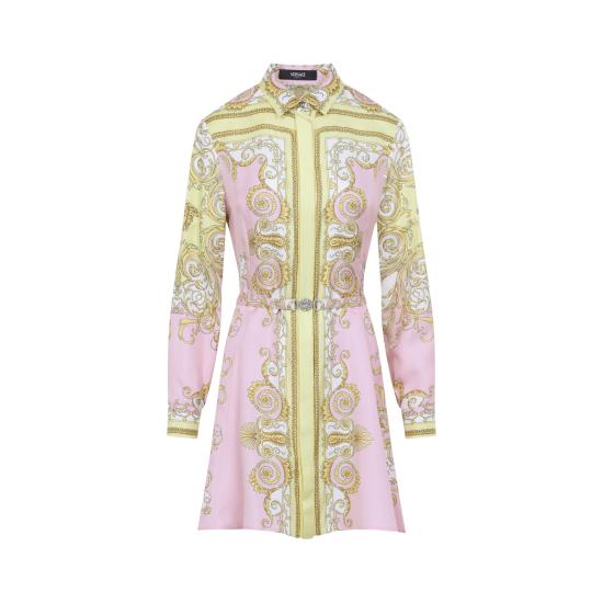 26SS 베르사체 숏 원피스 1018933 1A17165 5Y590 PALE YELLOW ROSE QUARTZ - VERSACE