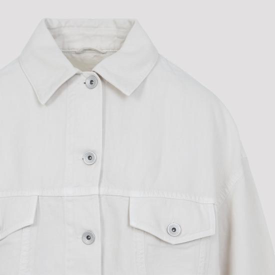 26SS 브루넬로 쿠치넬리 다이 코튼 & 리넨 아우터 재킷 ML9967674 C8739 CHALK - BRUNELLO CUCINELLI