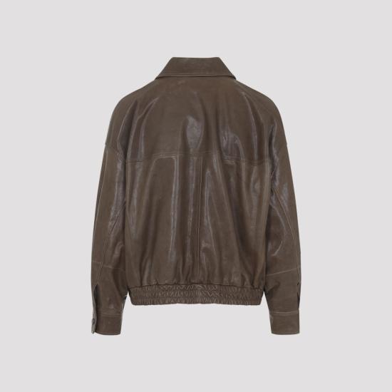 26SS 브루넬로 쿠치넬리 가죽 자켓 MPPAH7661 8921 BROWN - BRUNELLO CUCINELLI