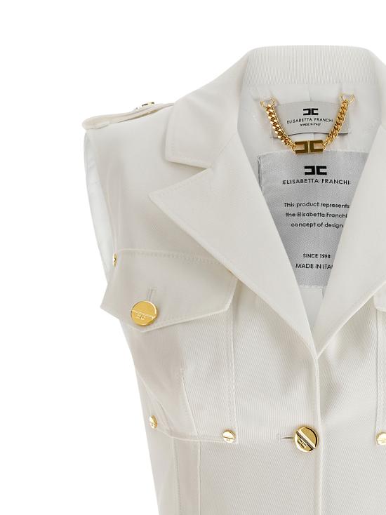 26SS 엘리자베타프랜치 숏 원피스 AB92861E2360 White - ELISABETTA FRANCHI