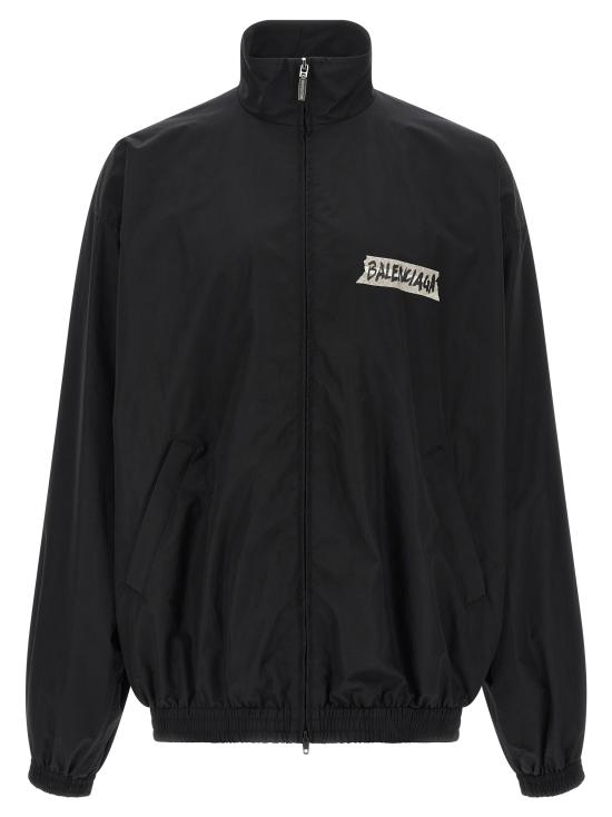 26SS 발렌시아가 마스킹 테이프 미디엄 핏 트랙수트 재킷 857713TPQ381000 Black
