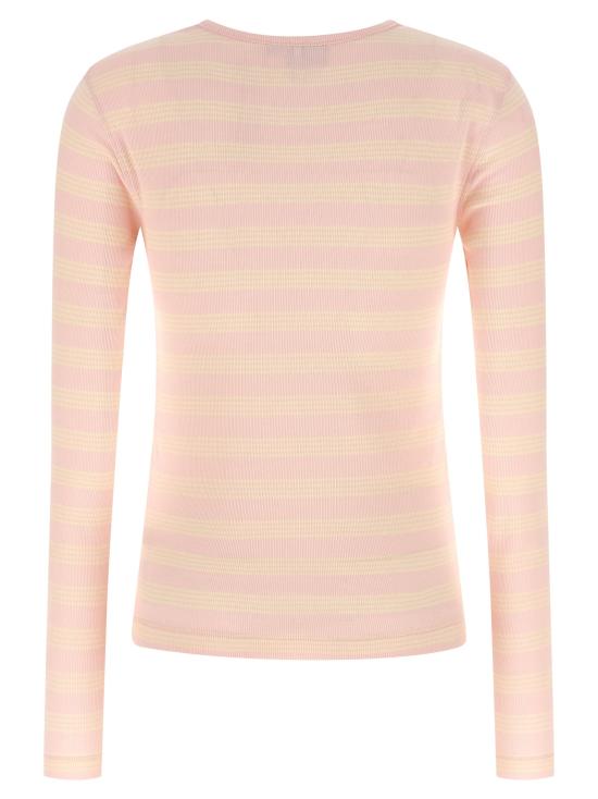 26SS 가니 스트라이프 리브 긴팔 티셔츠 A1050066 868 ROSA - GANNI