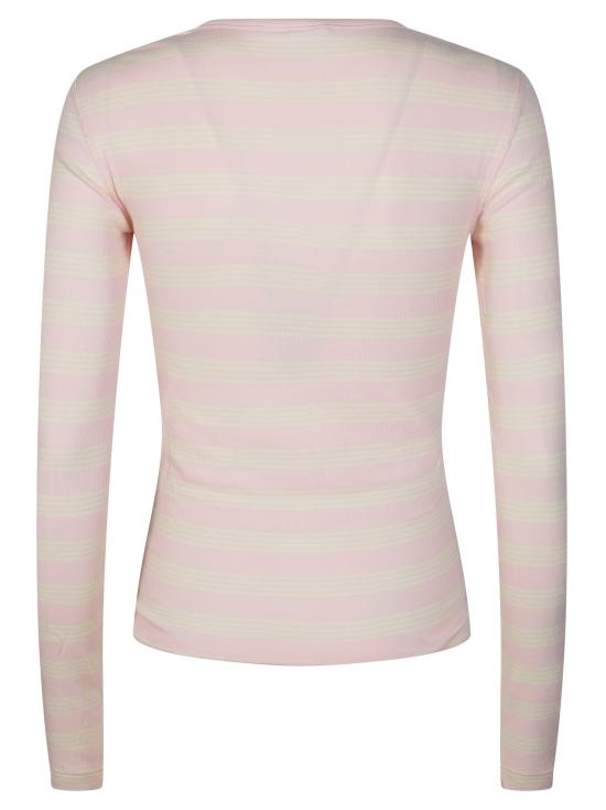 26SS 가니 스트라이프 리브 긴팔 티셔츠 A1050066 868 ROSA - GANNI