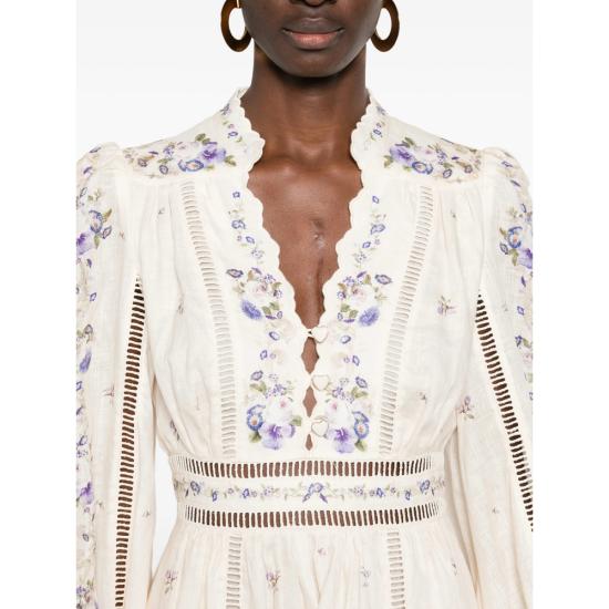 26SS 짐머만 숏 원피스 5376DRS264 CREPU NEUTRALS - ZIMMERMANN