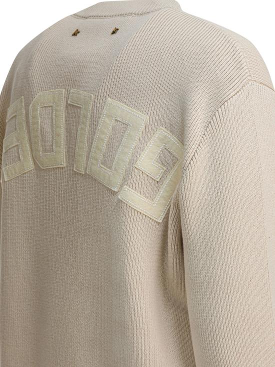 26SS 골든구스 Golden 레터링 스웨터 GWP00951P00197255550 Beige - GOLDEN GOOSE