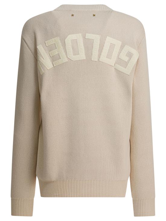 26SS 골든구스 Golden 레터링 스웨터 GWP00951P00197255550 Beige - GOLDEN GOOSE