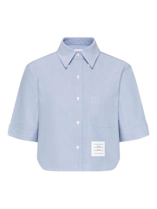 26SS 톰브라운 옥스포드 크롭 숏 슬리브 셔츠 FLL205AF0313 480 LIGHT BLUE