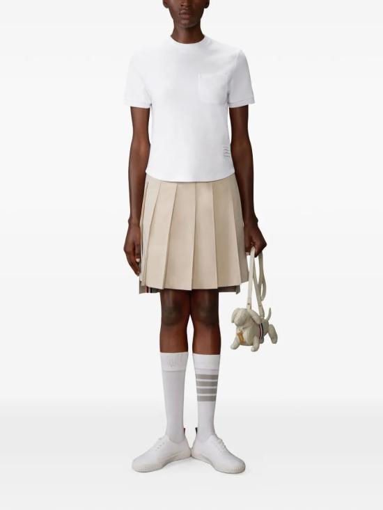 26SS 톰브라운 코튼 밀라노 포켓 티셔츠 FJS223AJ0055 100 WHITE - THOM BROWNE