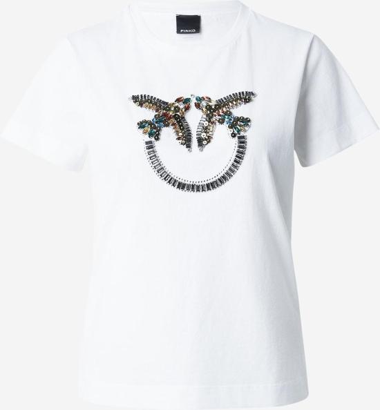 26SS 핑코 반팔 티셔츠 100535A33F Z05 Bianco biancaneve