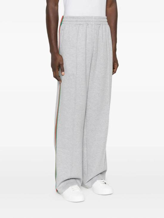 26FW 구찌 사이드  스트라이프 코튼 팬츠 사이드  스트라이프 코튼  828338XJHCX1183 Grey - GUCCI