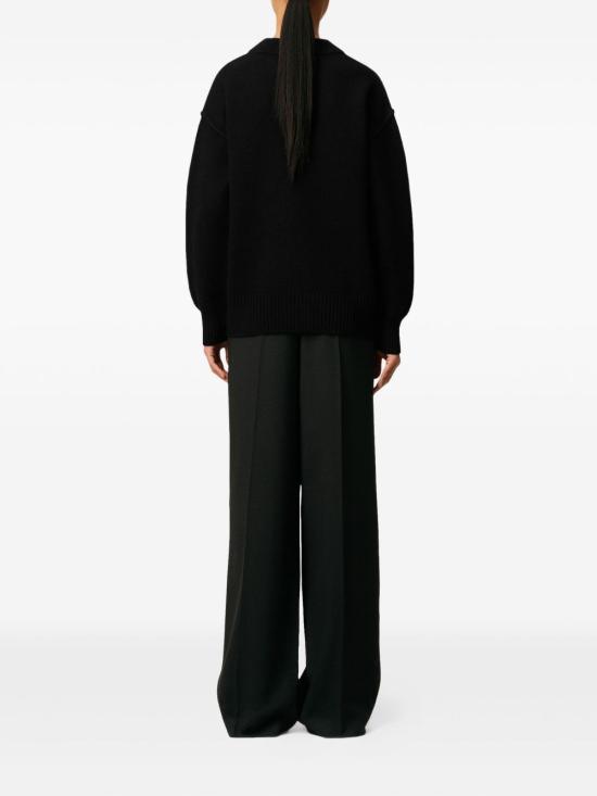 26SS 아미 하트 로고 인타르시아 V넥 가디건 UKC367018 009 Black - AMI