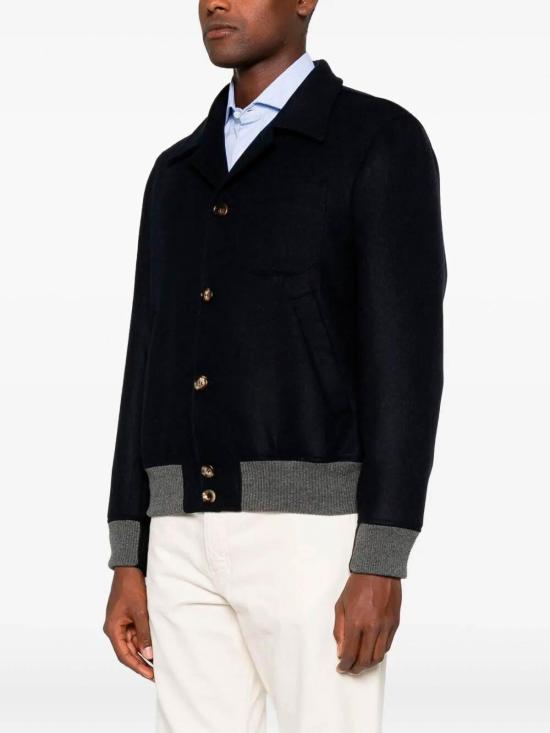 25FW 브루넬로 쿠치넬리 봄버 자켓 MY4966558CSI79 Dark Blue - BRUNELLO CUCINELLI