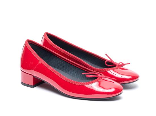 26SS 레페토 까미유 곰므 미들 힐 발레리나 V080VLUX 550 Red - REPETTO