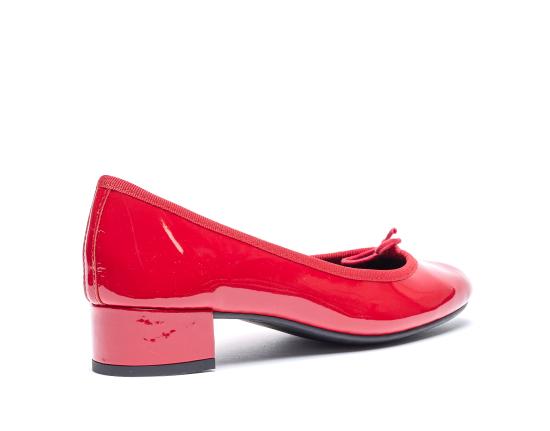 26SS 레페토 까미유 곰므 미들 힐 발레리나 V080VLUX 550 Red - REPETTO