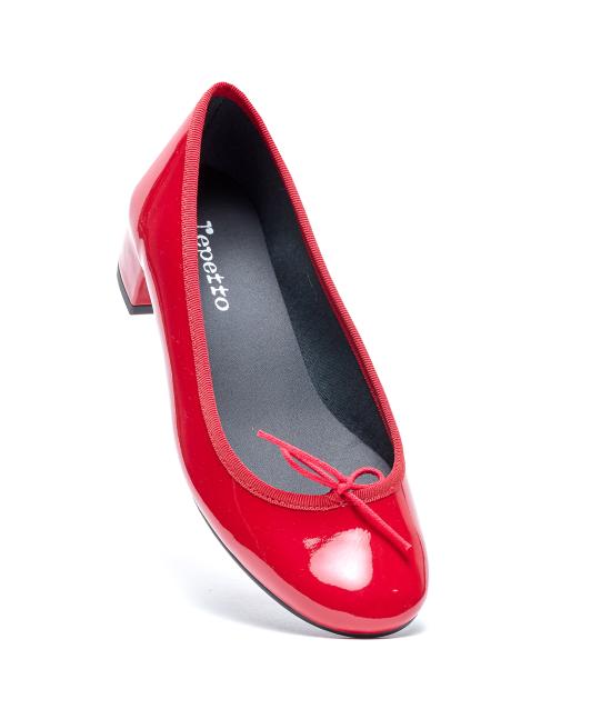 26SS 레페토 까미유 곰므 미들 힐 발레리나 V080VLUX 550 Red - REPETTO