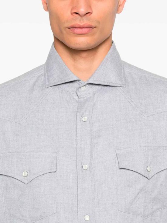  브루넬로 쿠치넬리 긴팔 셔츠 MY6374008C045 Grey - BRUNELLO CUCINELLI