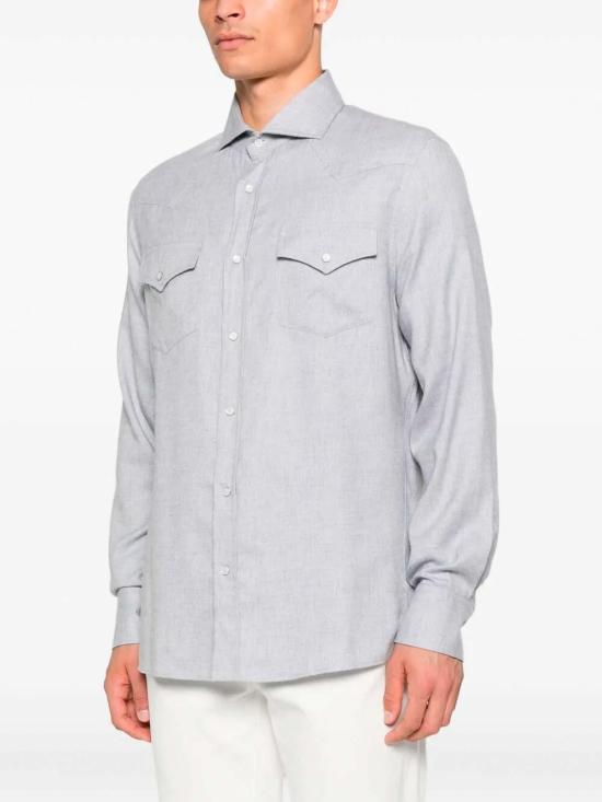  브루넬로 쿠치넬리 긴팔 셔츠 MY6374008C045 Grey - BRUNELLO CUCINELLI