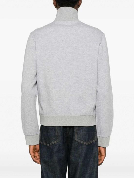 25FW 구찌 웹 사이드 심 코튼 집업 스웨트셔츠 828331XJHCX1183 Grey - GUCCI