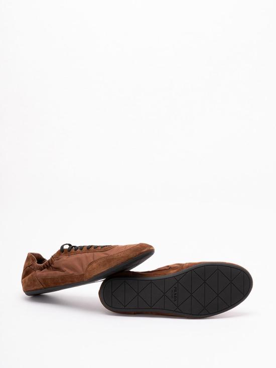 26SS 프라다 컬랩스 리나일론 앤 스웨이드 엘라스티사이즈 스니커즈 2EG479D7CFG001F0BW5 Brown - PRADA