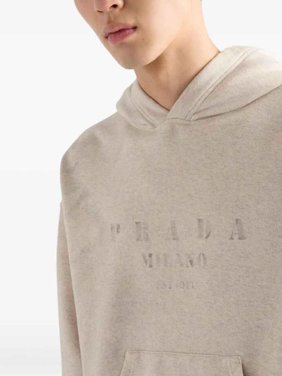 25FW 프라다 후드 티셔츠 UJL38C17IPSOOOF0018 Beige - PRADA