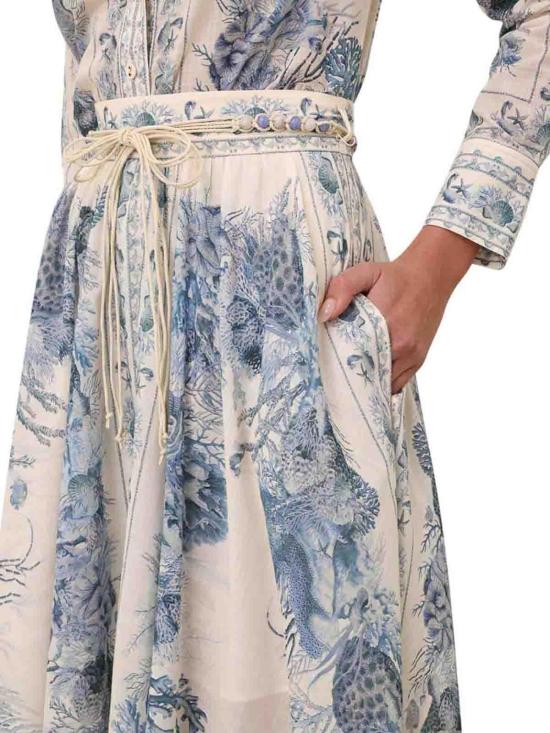 26SS 짐머만 미디 스커트 5851SRS262BLTL Blue - ZIMMERMANN