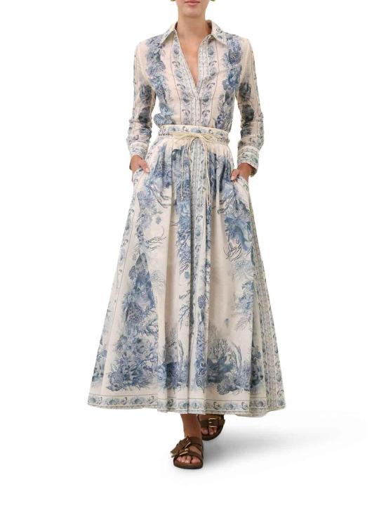 26SS 짐머만 미디 스커트 5851SRS262BLTL Blue - ZIMMERMANN