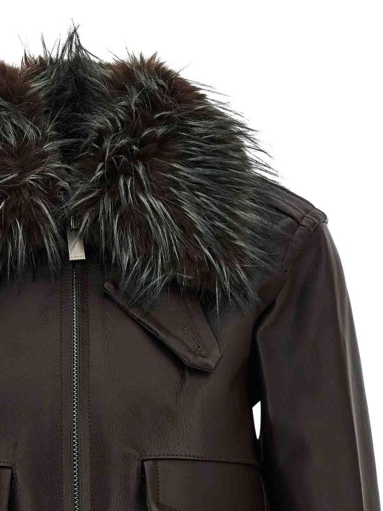  사카이 가죽 자켓 2508238601 Brown - SACAI