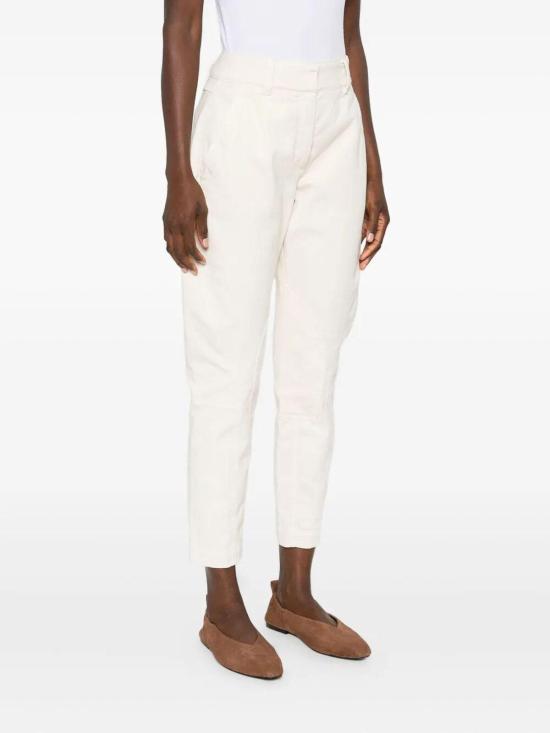 25FW 브루넬로 쿠치넬리 스트레이트 팬츠 MH137P4014C8739 White - BRUNELLO CUCINELLI