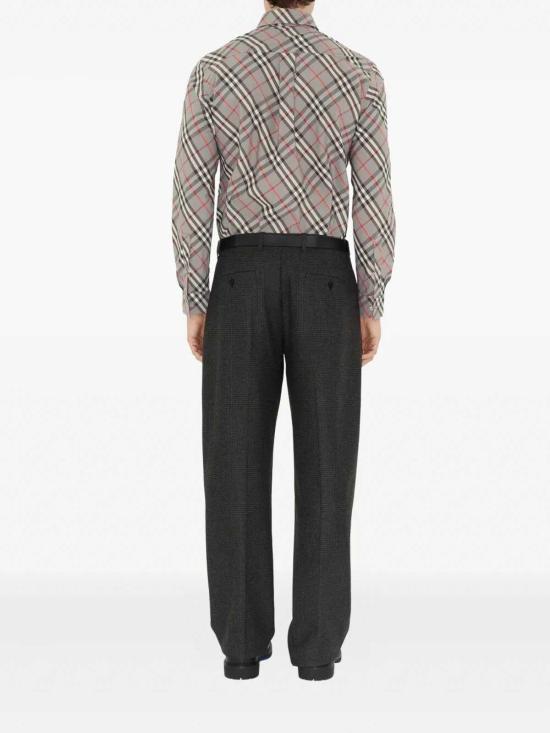 25FW 버버리 레귤러핏 체크 코튼 긴팔 셔츠 8113533 Grey - BURBERRY
