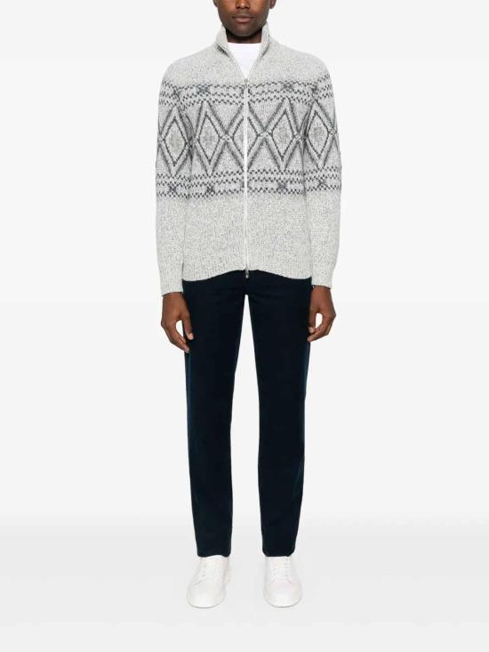 26SS 브루넬로 쿠치넬리 집업 니트 MRI505416CDY46 Blue - BRUNELLO CUCINELLI