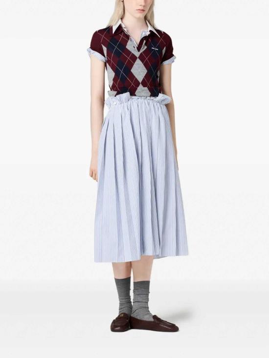 26FW 미우미우 폴로 티셔츠 MMLB66174CSOOOF0007 Dark Red - MIU MIU