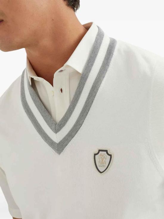 26FW 브루넬로 쿠치넬리 베스트 M29203607FCJ068 White - BRUNELLO CUCINELLI