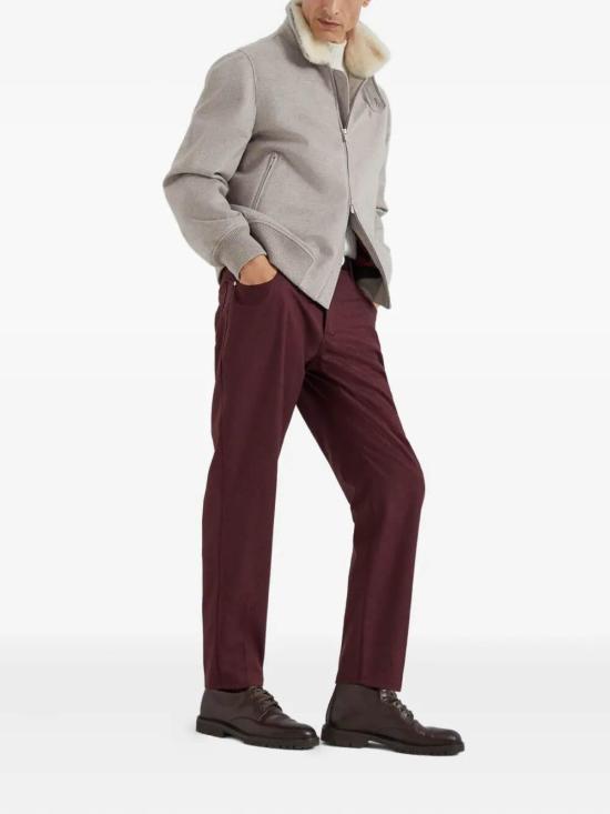 25FW 브루넬로 쿠치넬리 본디드 캐시미어 비버 클로스 봄버 자켓 MM4006889CBR04 Black - BRUNELLO CUCINELLI