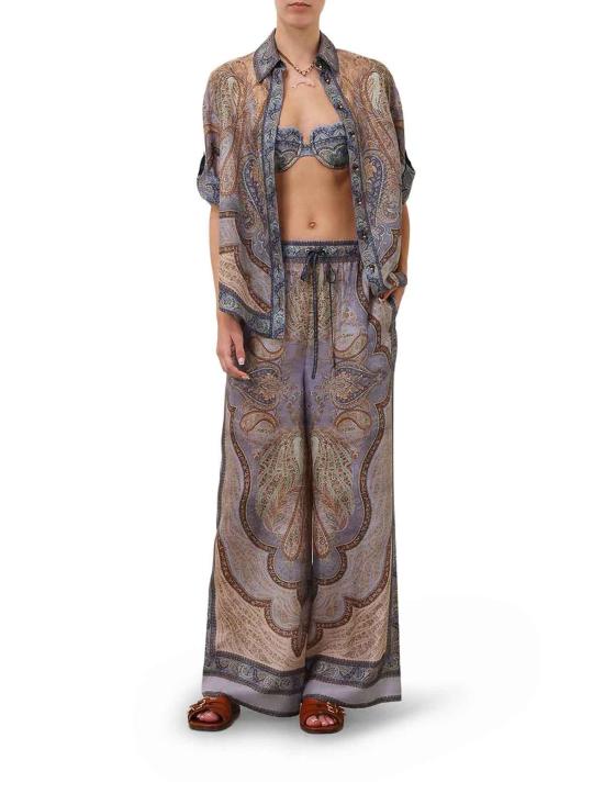  짐머만 팔라초 팬츠 5580PRS262TPBL Multicolour - ZIMMERMANN