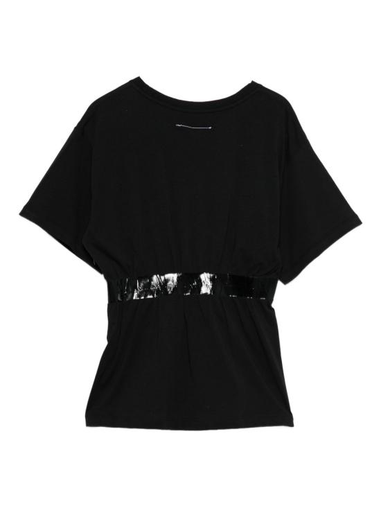 26SS [키즈] MM6 메종마르지엘라 티셔츠 M60981MM02Y M6900 Black - MM6 MAISON MARGIELA