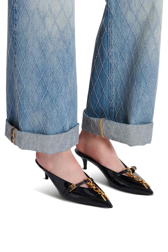 26SS 발망 뮬/슬리퍼 FN1UR155LPAT 0PA Black - BALMAIN