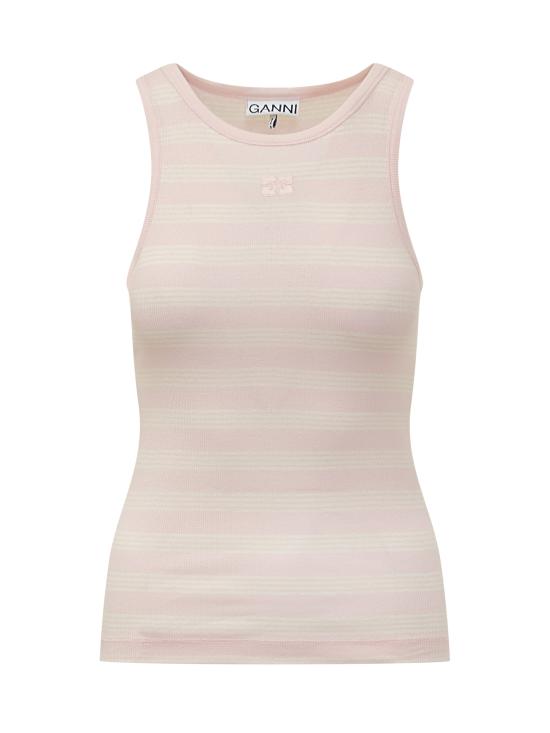 26SS 가니 스트라이프 립 탱크탑 A1050049 868 CHALK PINK