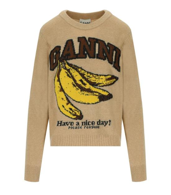 26SS 가니 그래픽 울 니트 A1070047 118 M Beige