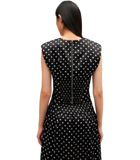 26SS 가니 폴카 도트 새틴 코르셋 탑 A1040078 099 34 Black - GANNI