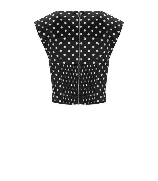 26SS 가니 폴카 도트 새틴 코르셋 탑 A1040078 099 34 Black - GANNI